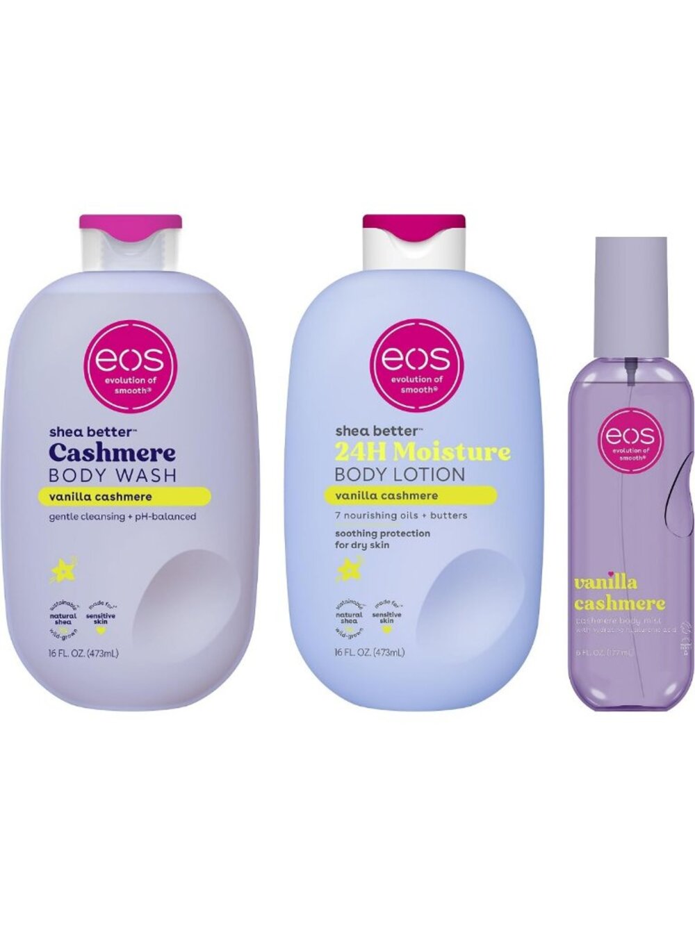 Vanilla Cashmere Essentials Bundle - Body Wash, Body Mist & Lotion Set